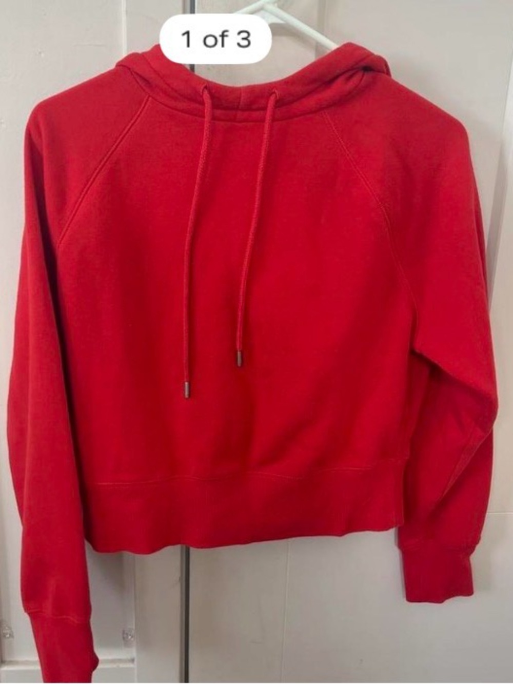 Cropped red hoodie athleisure fall school size XS